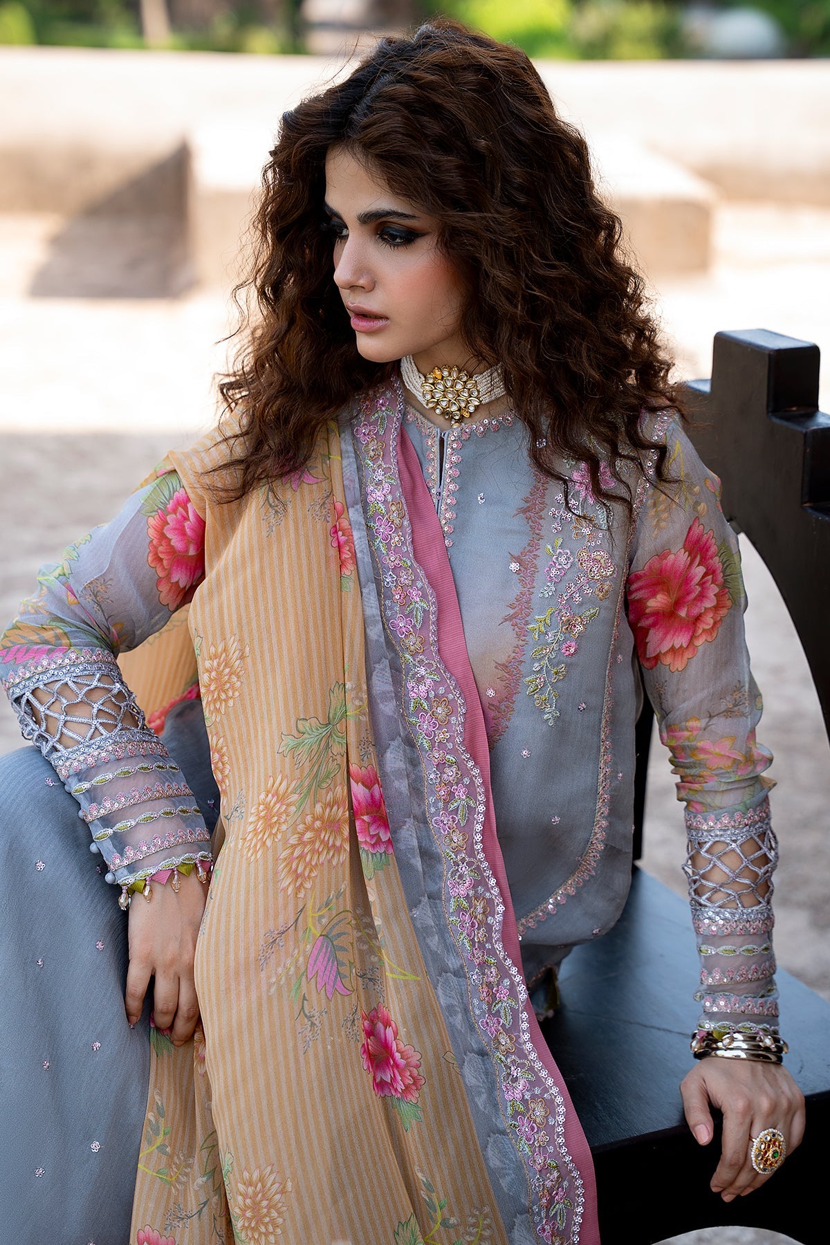 Vasal Embroidered Chiffon Suit By Charizma