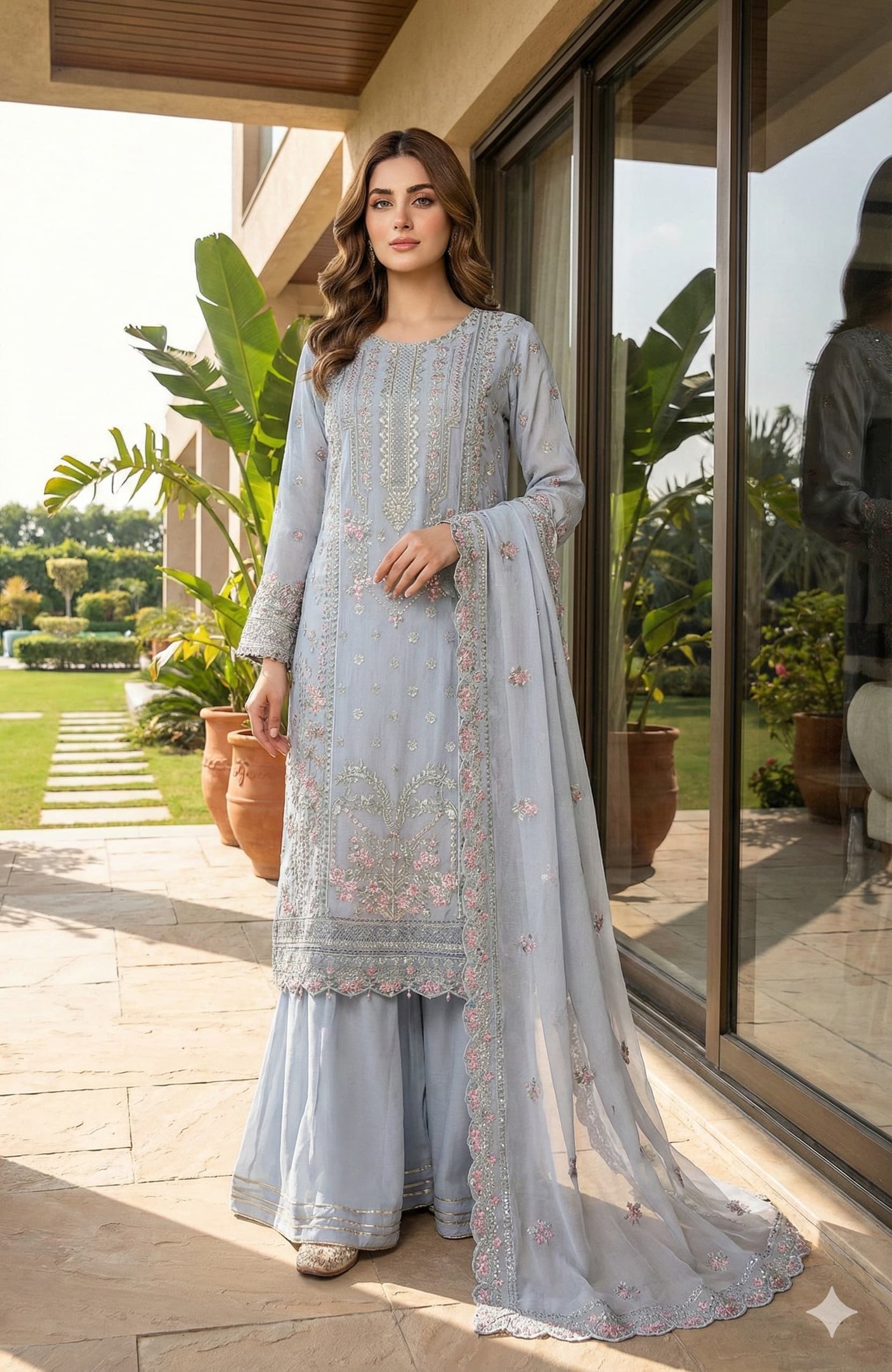 Luxury Embroidered Chiffon By Sadabahar