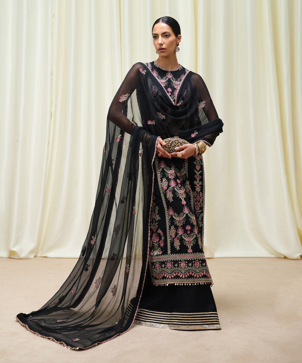 3 Piece - Embroidered Chiffon Suit by Sapphire