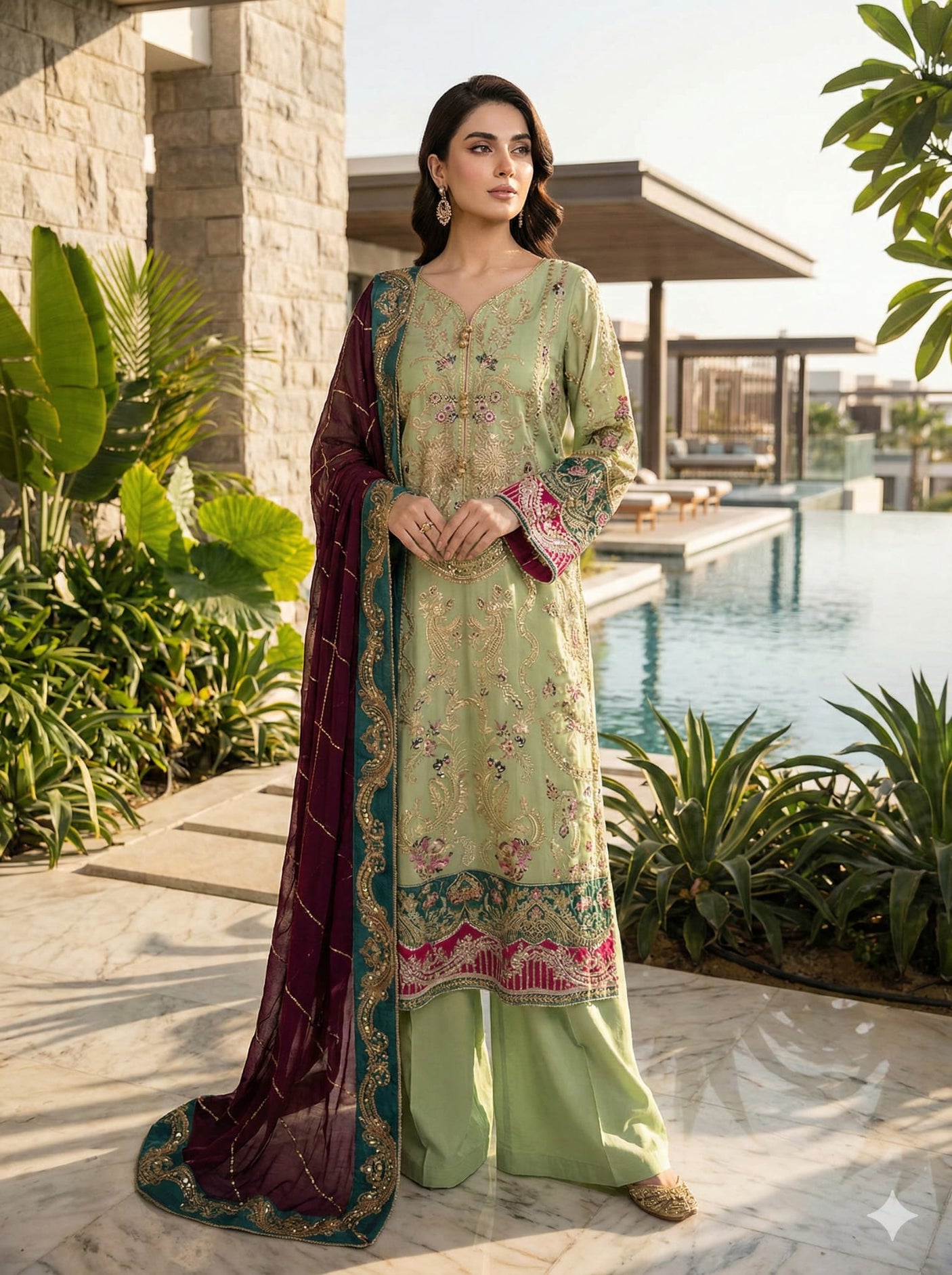 Luxury Embroidered Party wear Ready To Ship