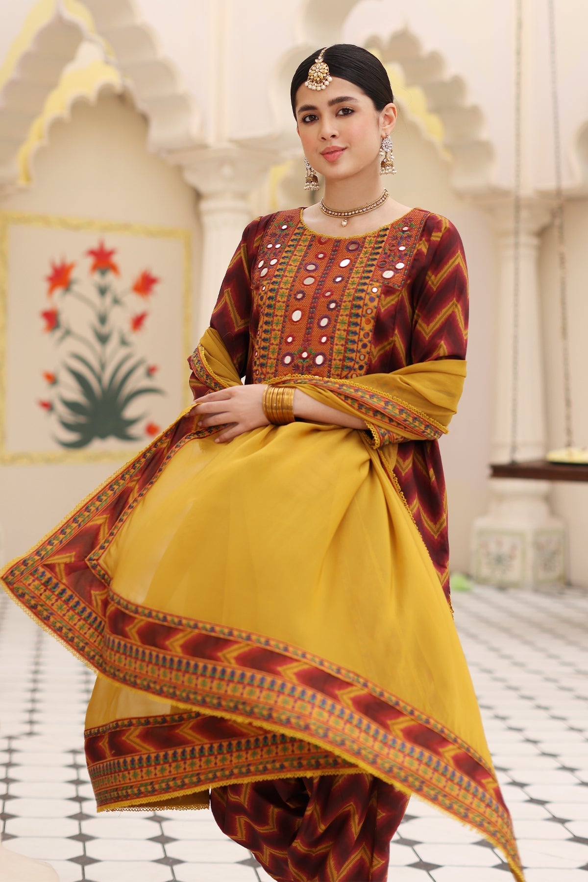 3-PC Embroidered Cotton Suit by Charizma