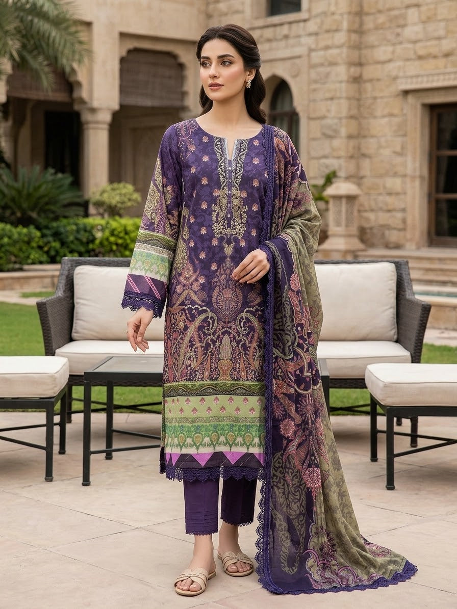 Jade Urbane Embroidered Lawn