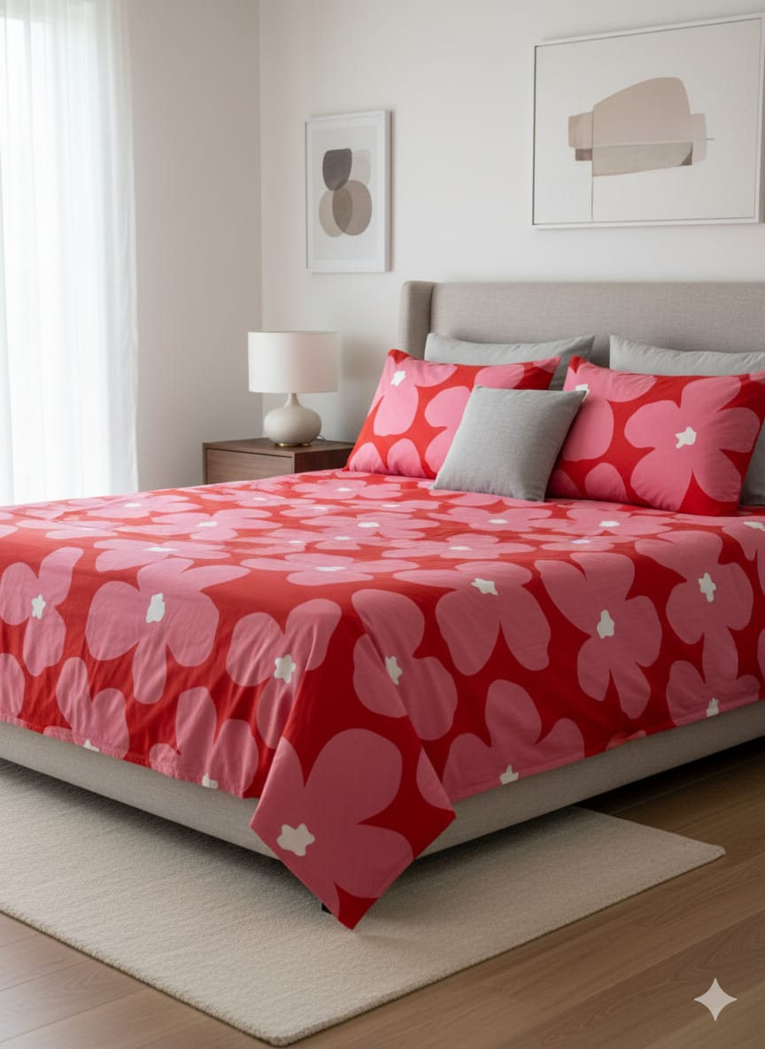 Pakistani King Size Bedcover with matching Pillow Covers