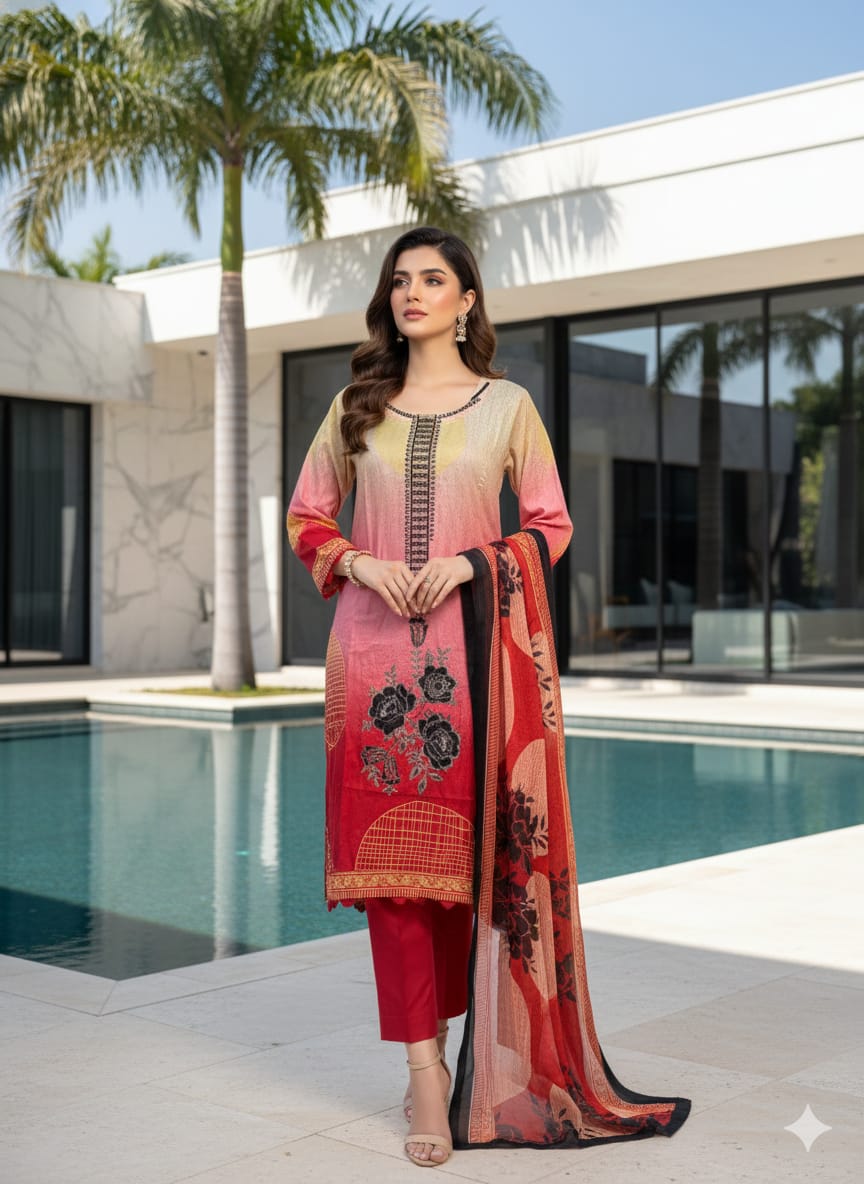 Luxury Embroidered lawn Ready To Ship
