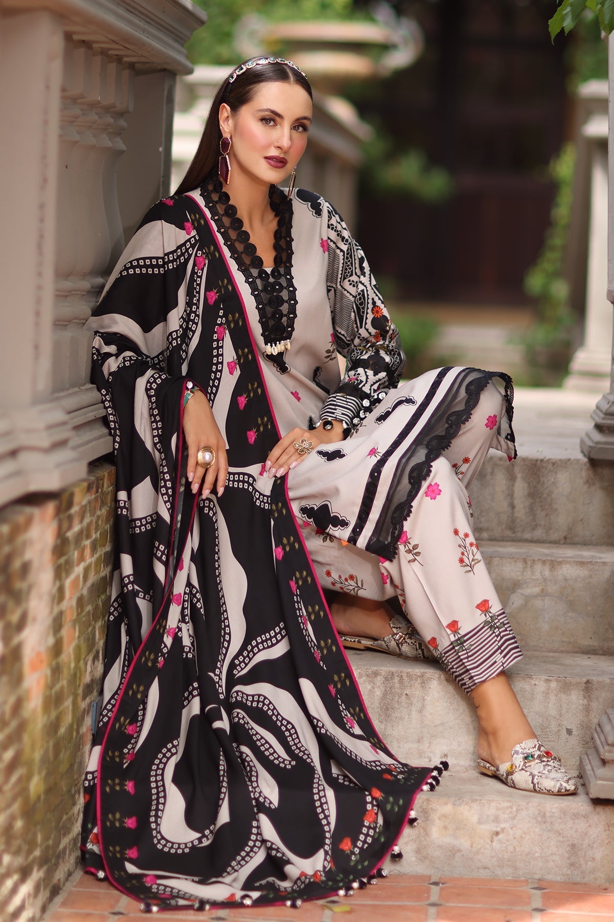 Charizma 3-PC Embroidered Lawn Suit
