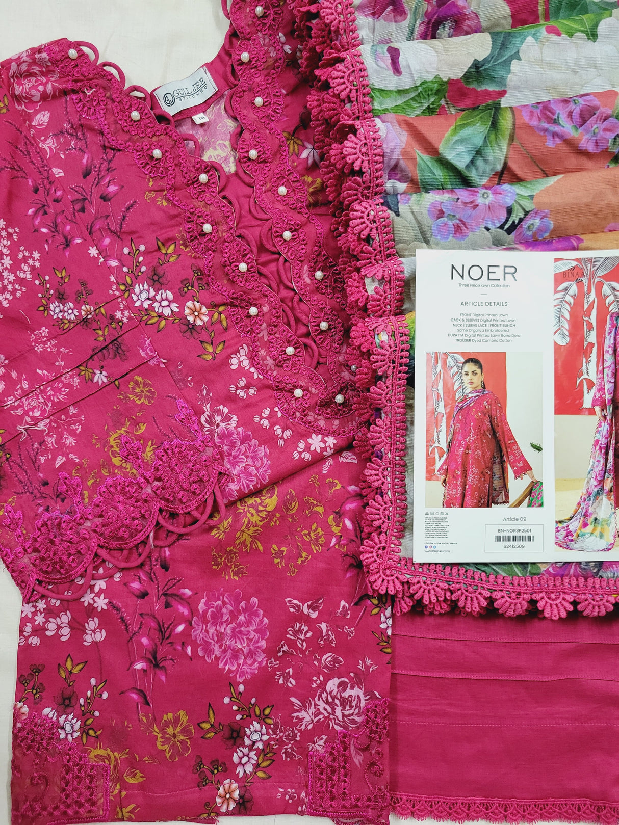 Noer by Gulljee Embroidery lawn