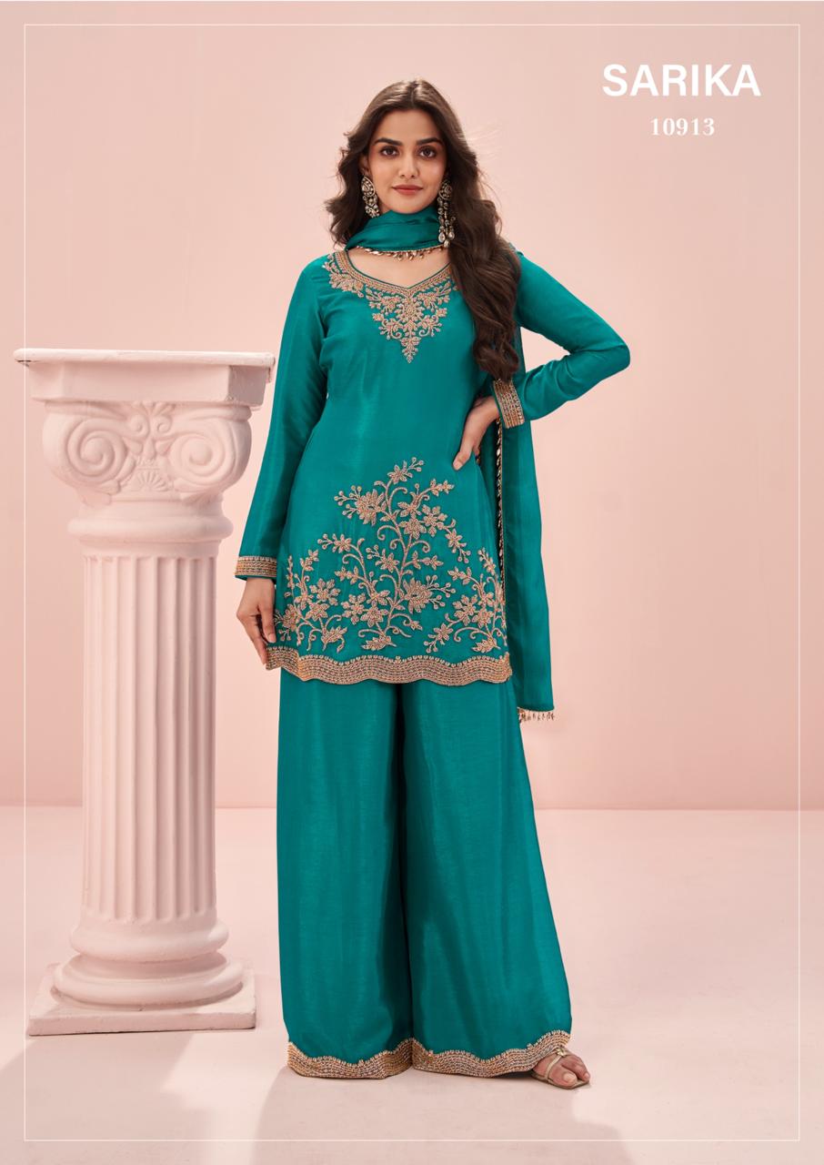 Indian Chinon Silk Sharara Suit