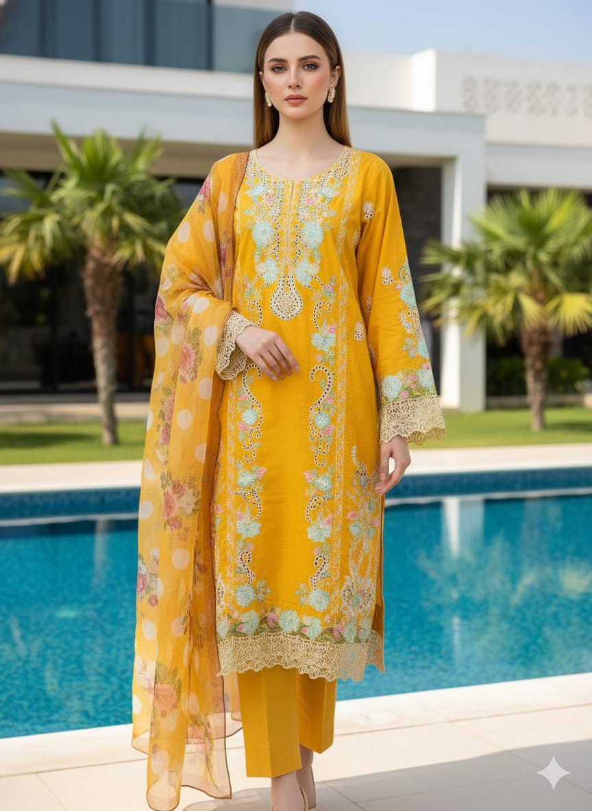 Luxury Embroidered Lawn Ready To Ship