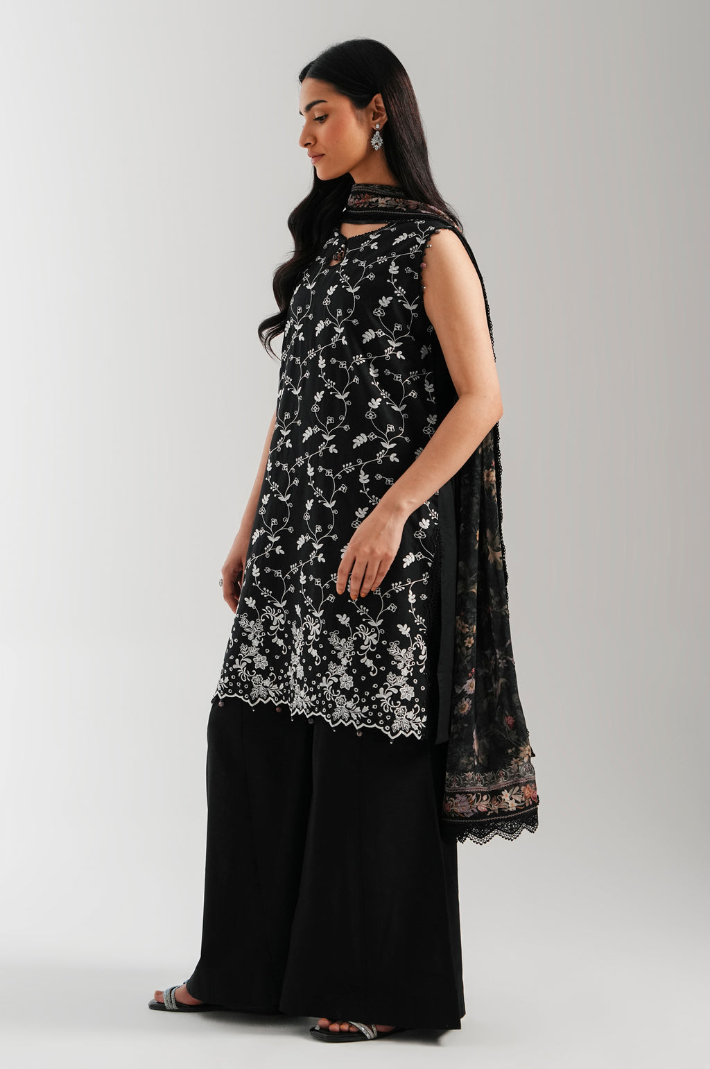 3-PC Embroidered Lawn by Zeen