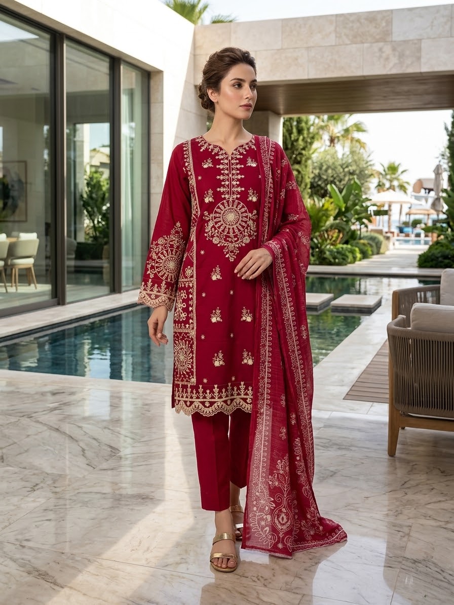 Luxury Embroidered lawn Ready To Ship