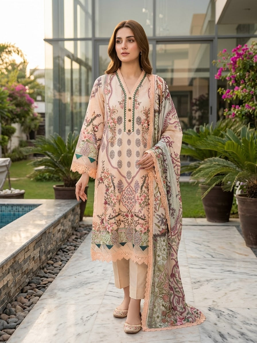 Jade Urbane Embroidered Lawn