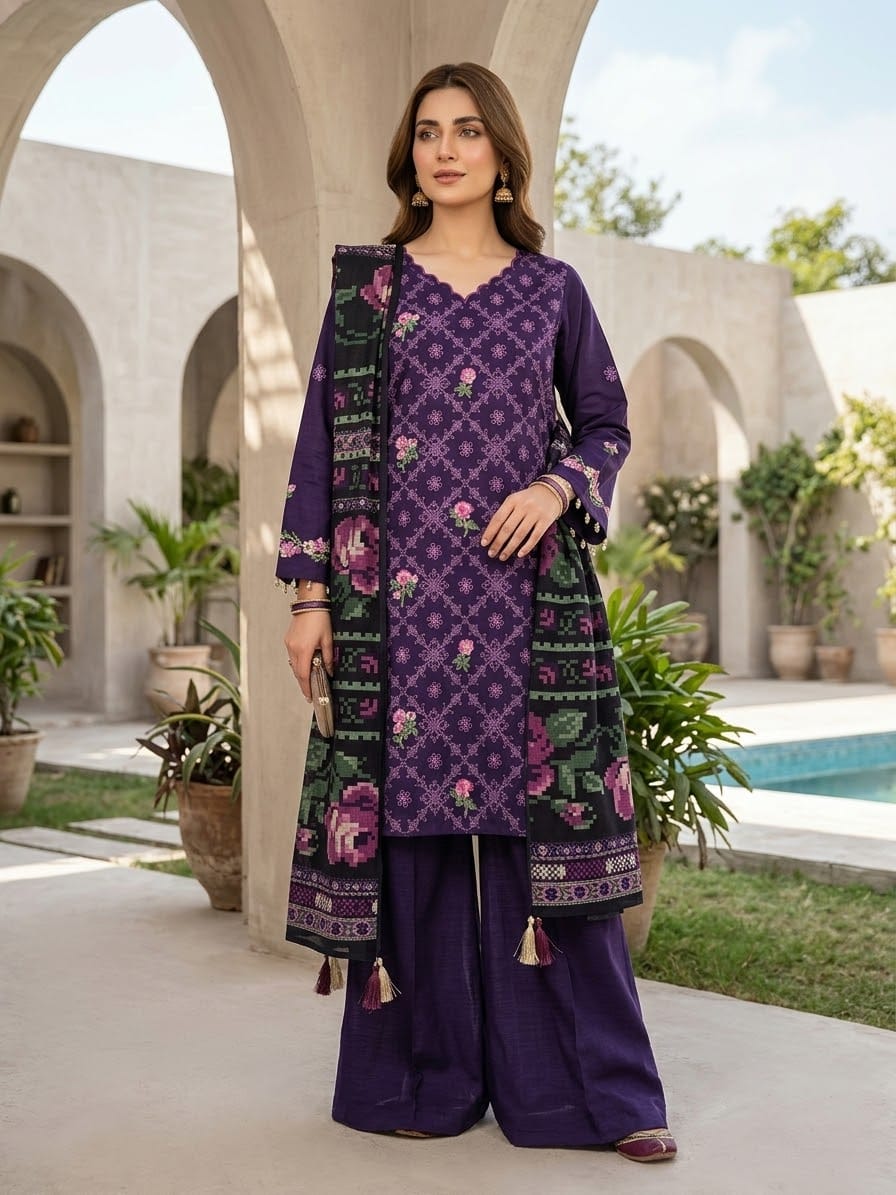 3Pc Embroidered Suit by Sapphire