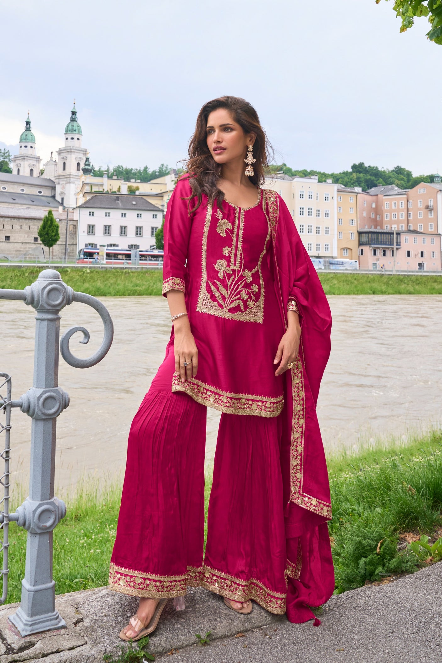 Pure Slik Sharara Suit