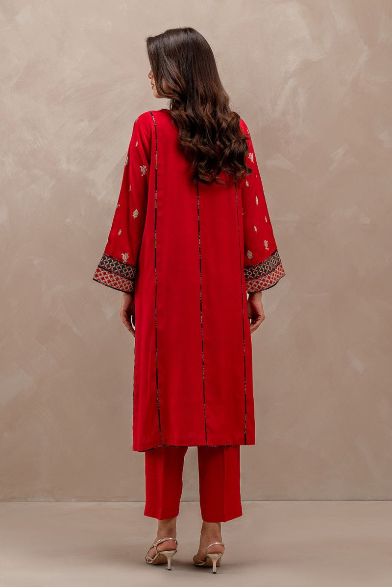 2 PIECE EMBROIDERED SILK SUIT