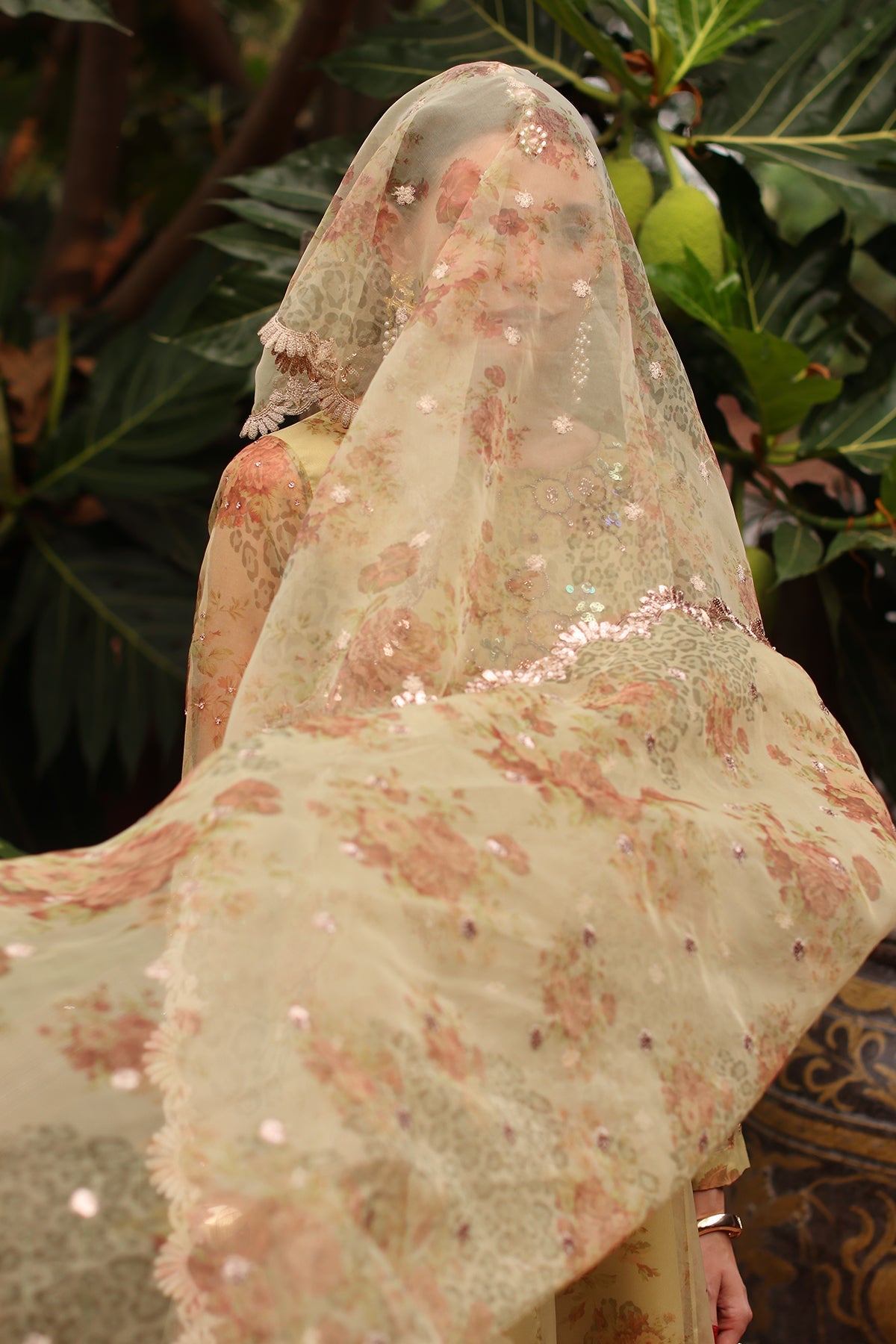 3-PC Embroidered Organza Suit by Charizma