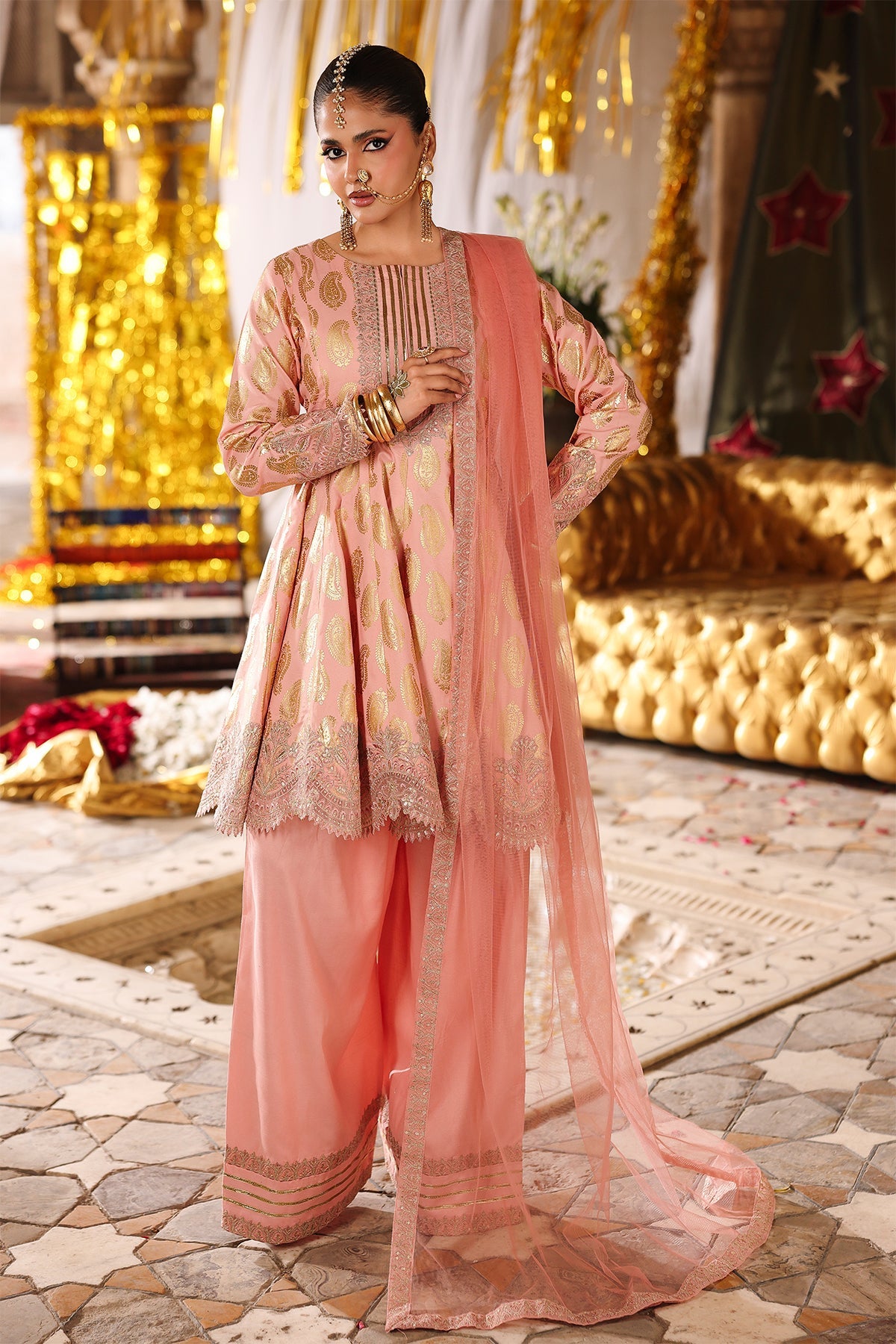 3-PC Embroidered Luxury Suit By Charizma