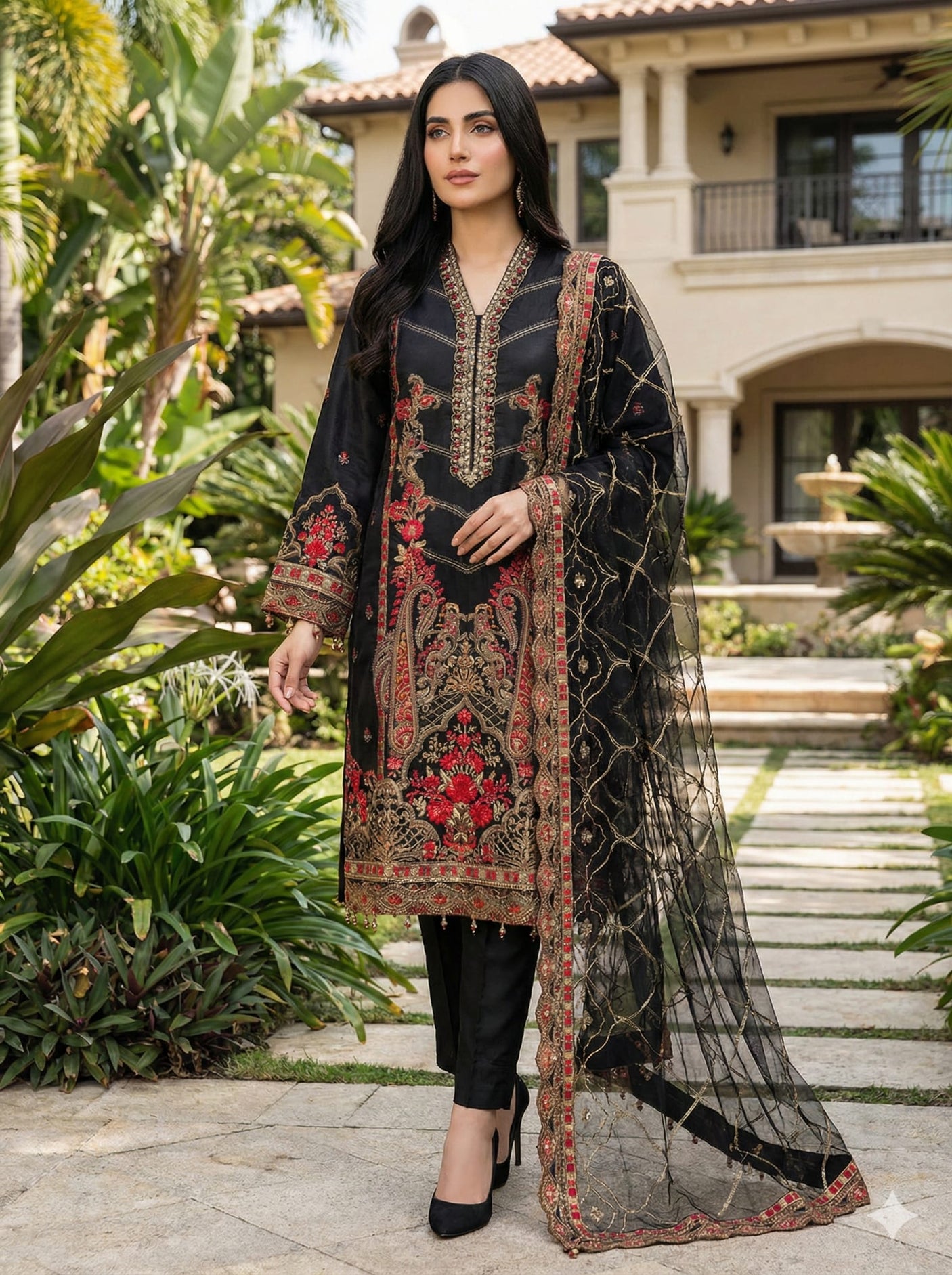 Luxury Embroidered Party wear Ready To Ship