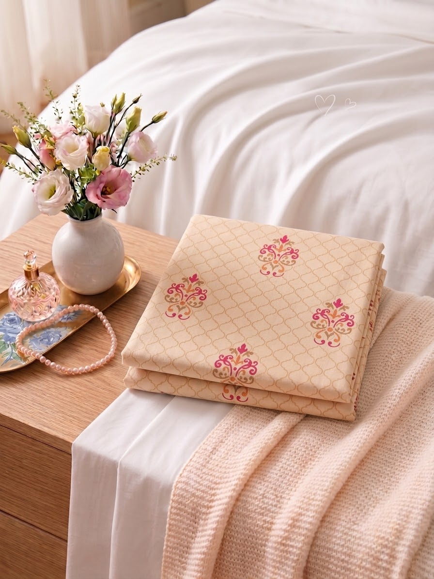 Pakistani King Size Bedsheet with Pillow Cover