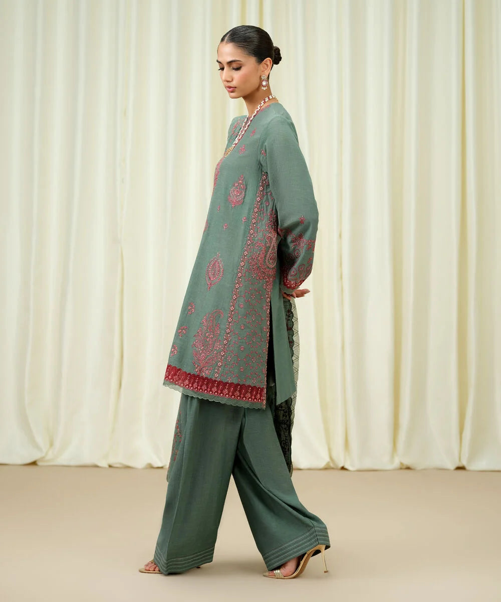 3 Piece - Embroidered Luxury Suit by Sapphire
