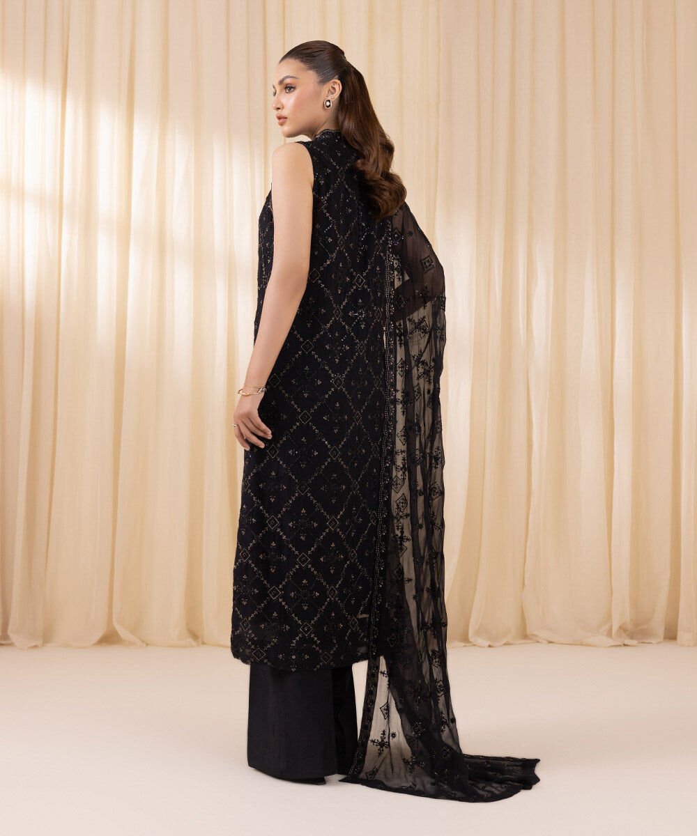 3 Piece - Embroidered Chiffon Suit by Sapphire