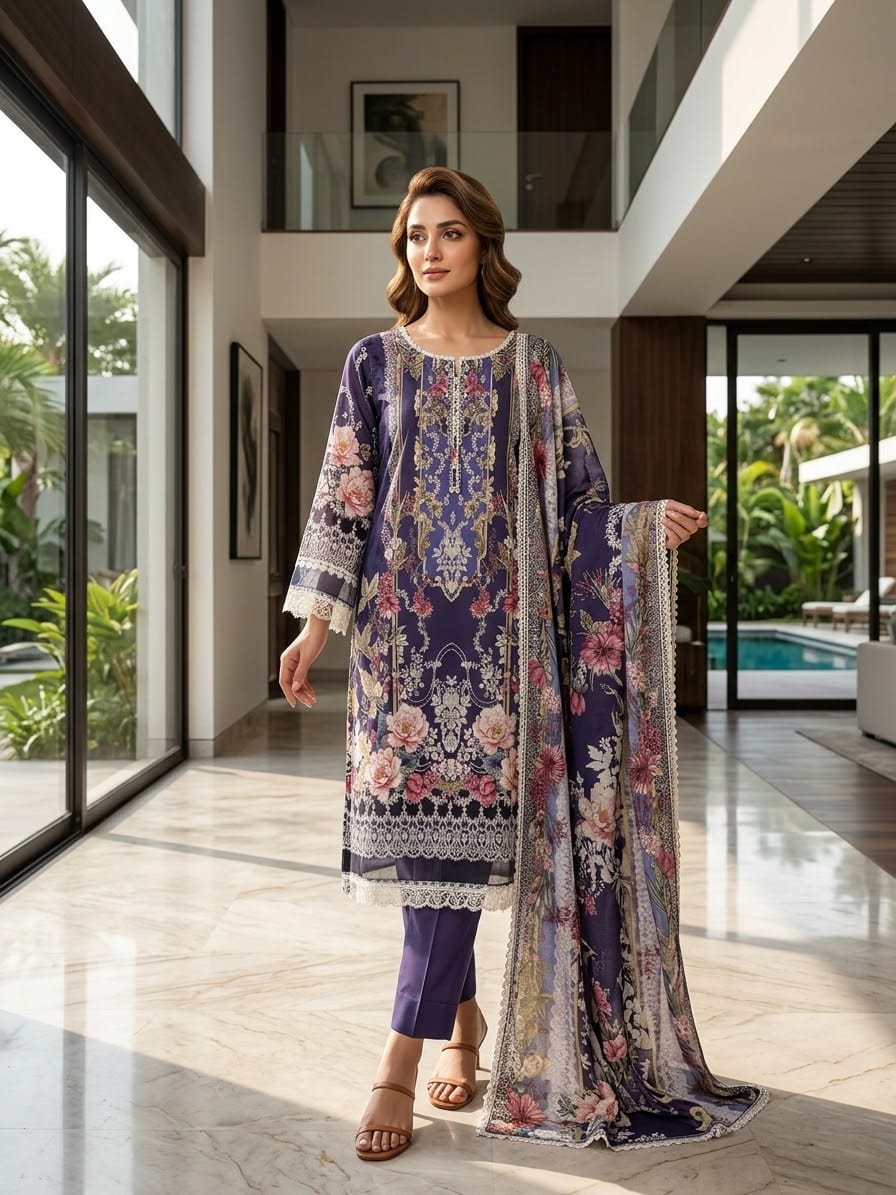 Jade Urbane Embroidered Lawn