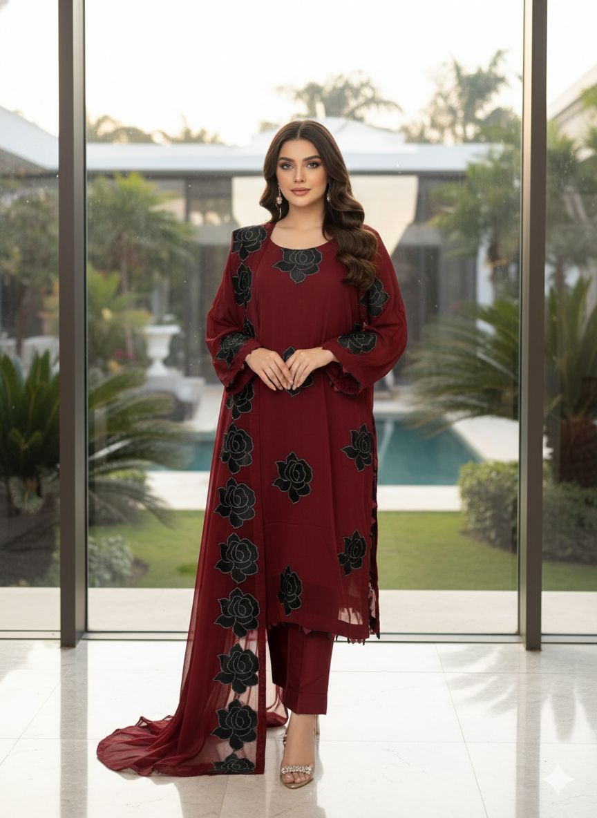 Luxury Embroidered Party wear Ready To Ship