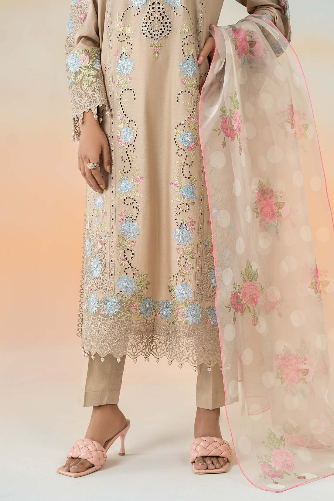 Maria. B. Embroidered Luxury Suit