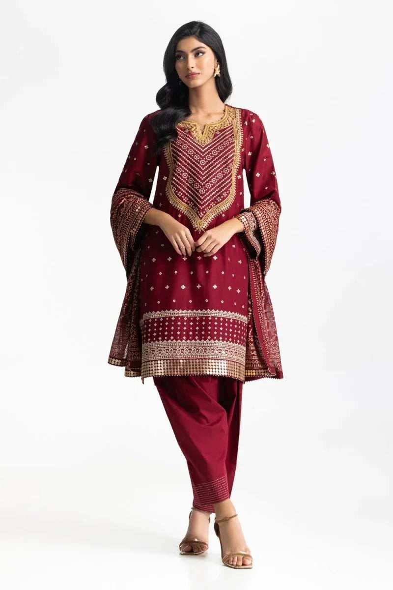 Gul Ahmed Embroidered Lawn Suit