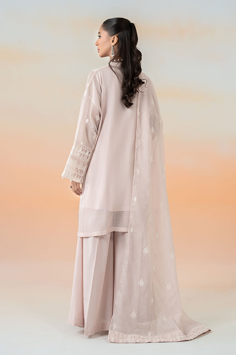 Maria. B. Embroidered Cotton Net Suit