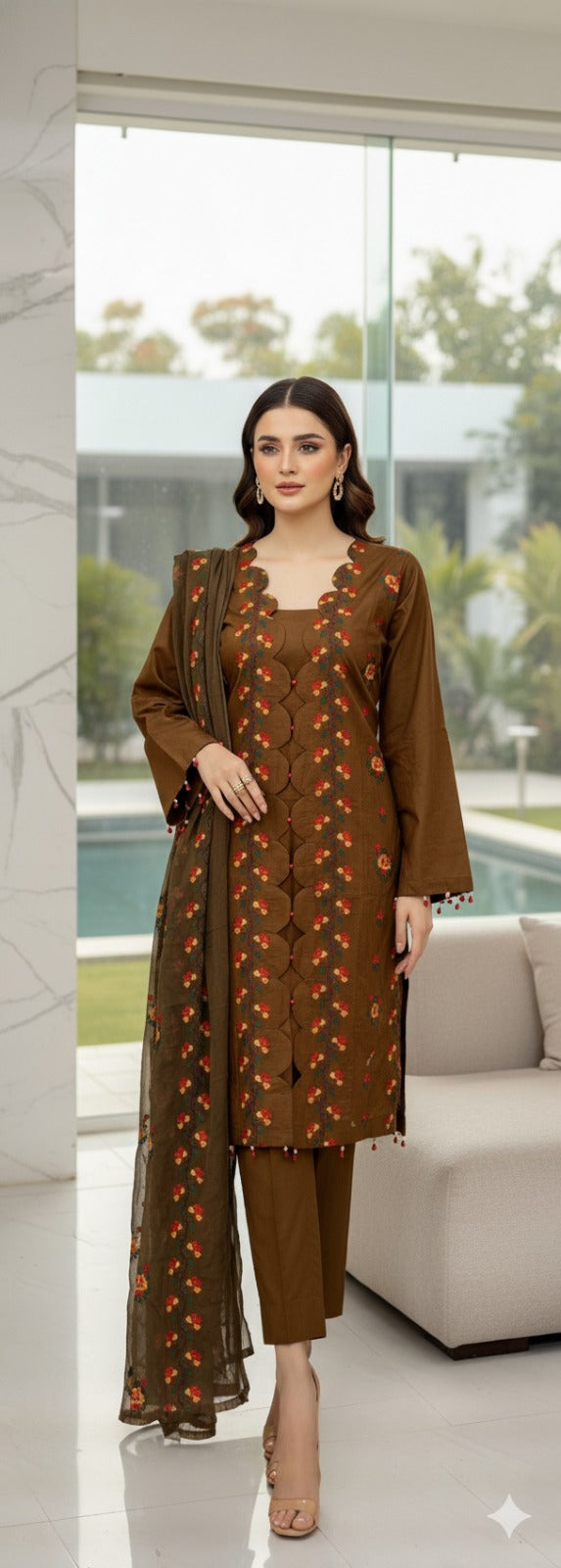 Luxury Embroidered lawn Ready To Ship