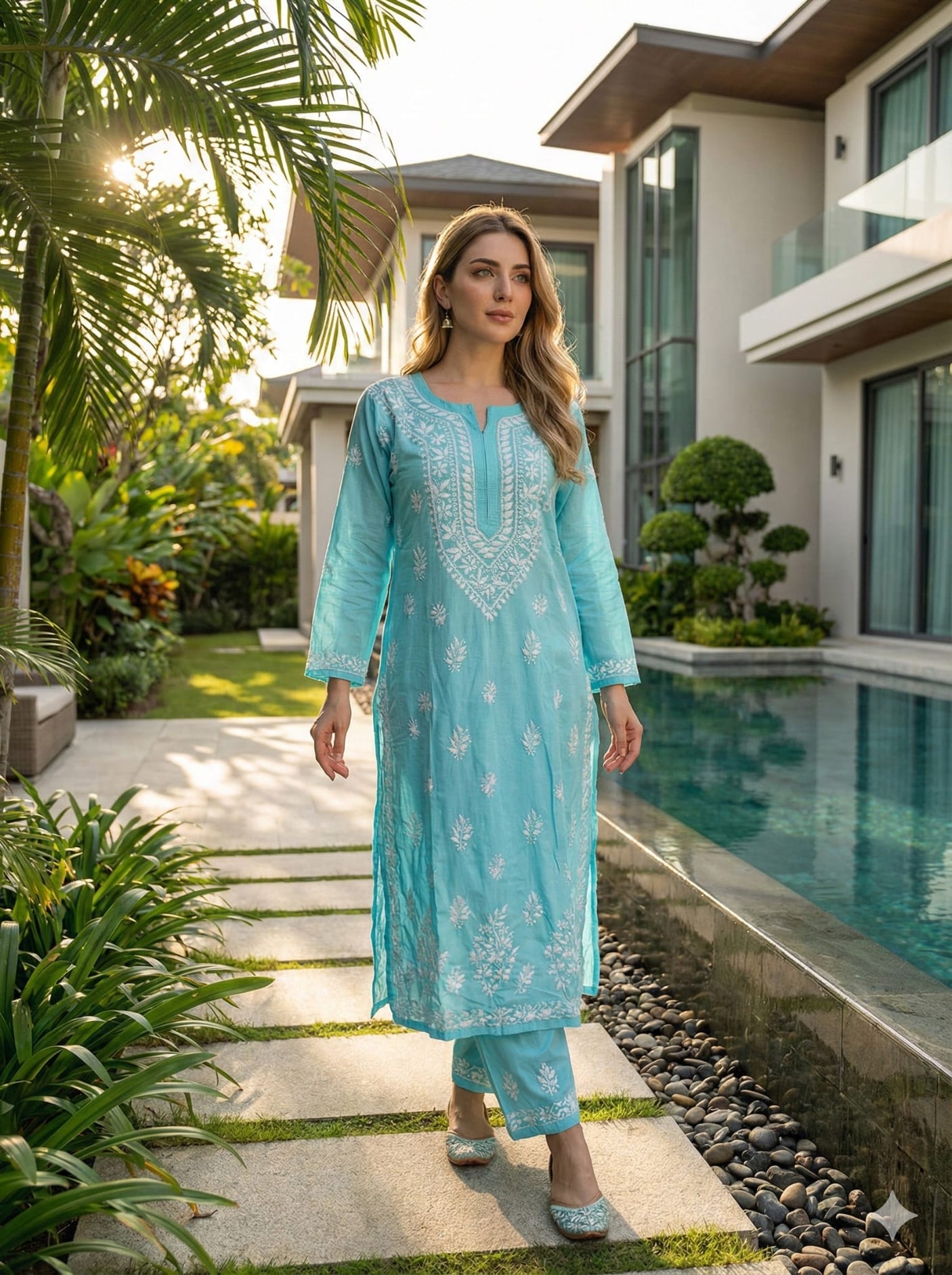 2 Pc embroidered shirt