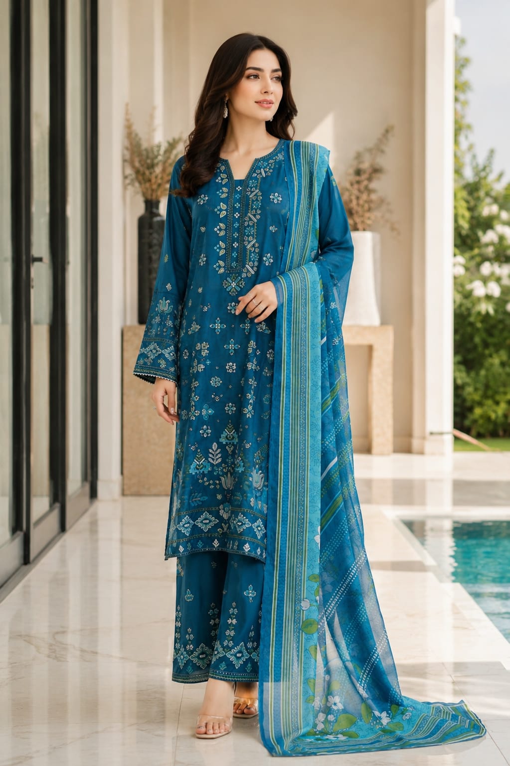 Bin Saeed Luxury Embroidered Lawn