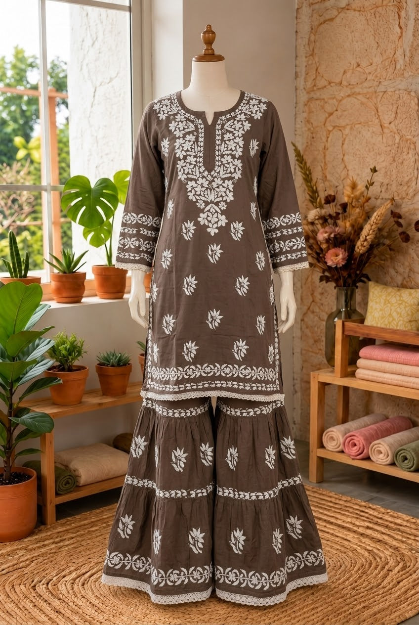 Lucknow 2pc Embroidered Co-Ord Set