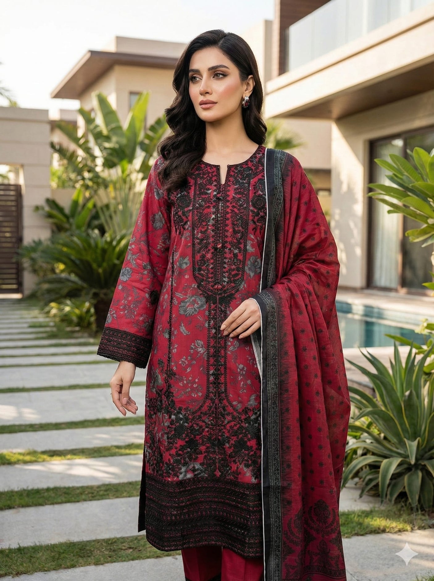 Luxury Embroidered lawn Ready To Ship
