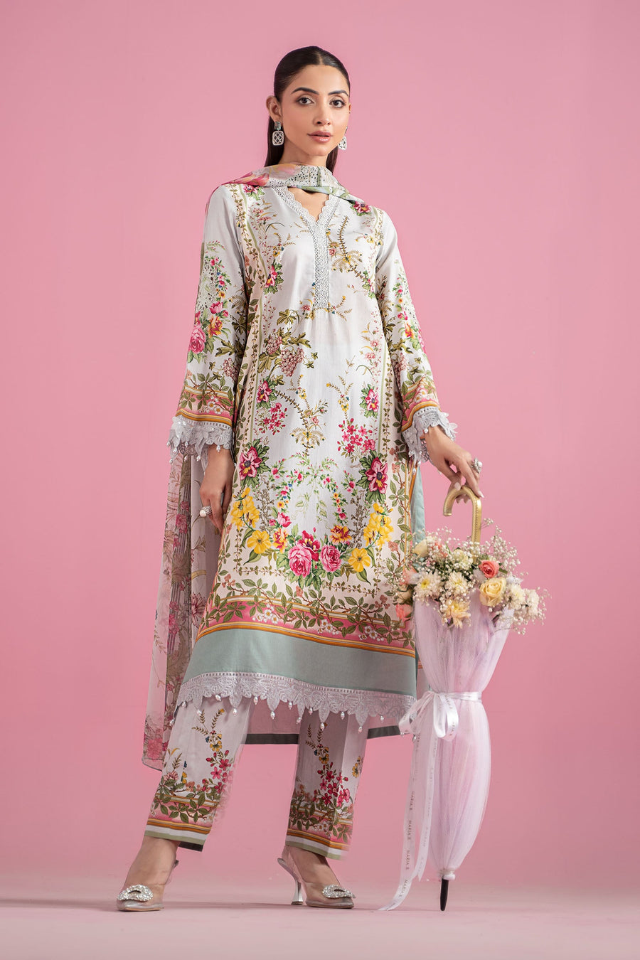 Maria. B. Embroidered Lawn Suit