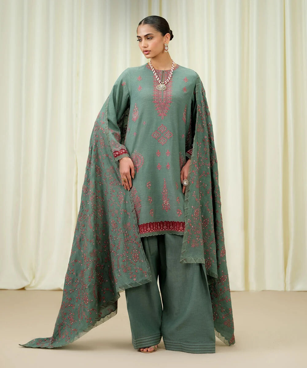 3 Piece - Embroidered Luxury Suit by Sapphire
