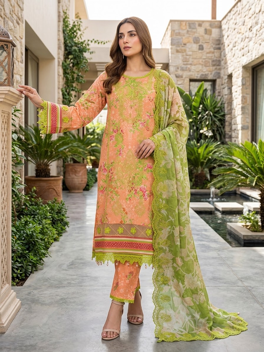 GullJee Rang Pasand Embroidered Lawn