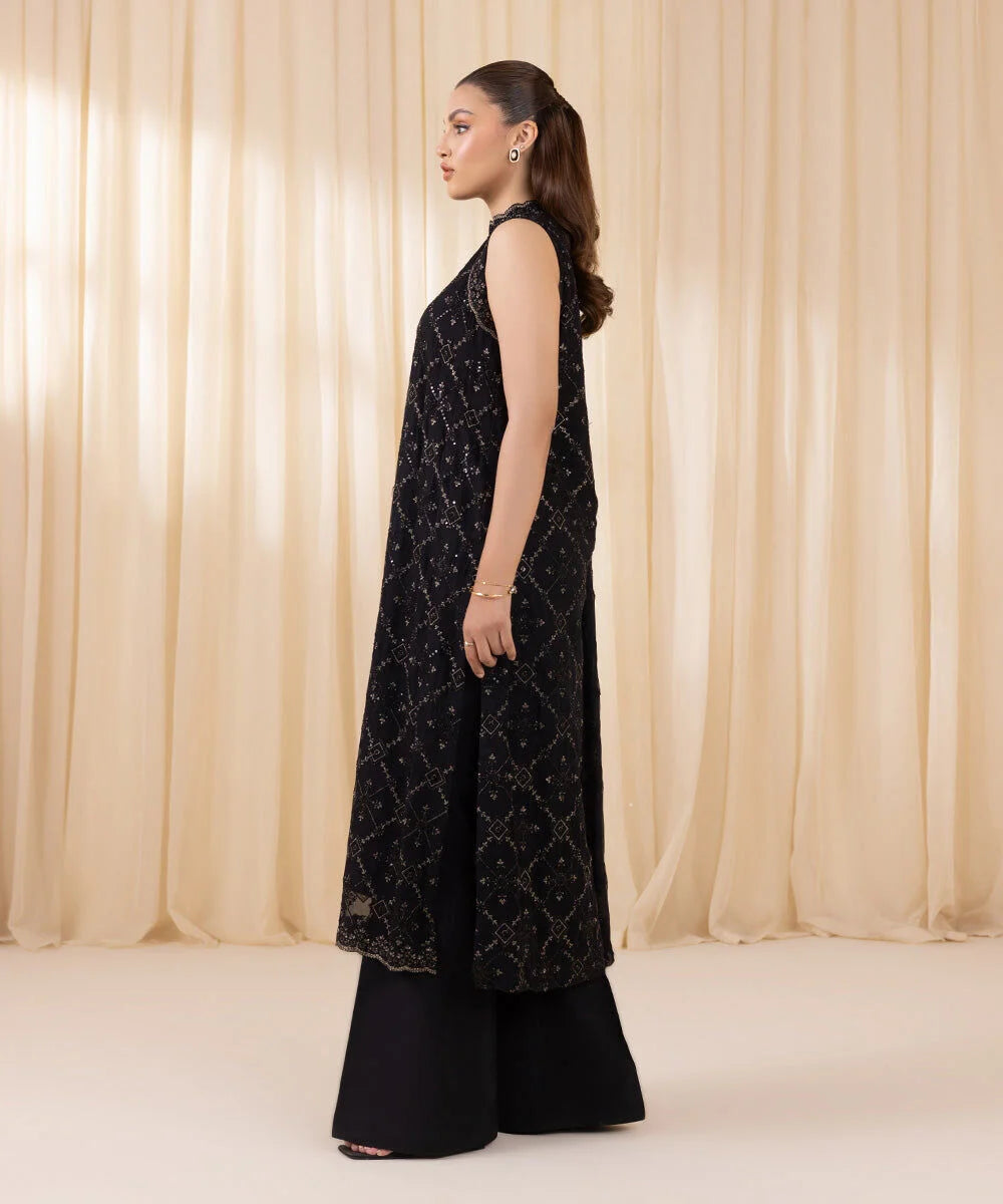 3 Piece - Embroidered Chiffon Suit by Sapphire