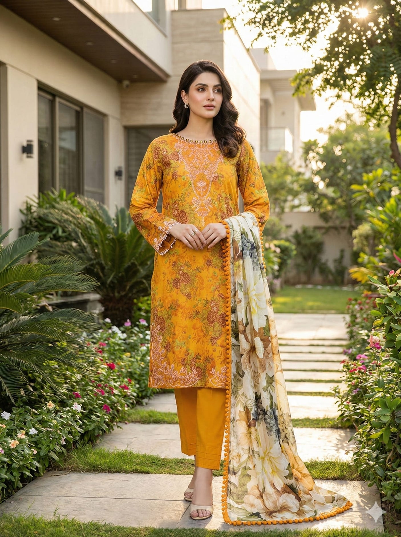 Noer by Gulljee Embroidery lawn
