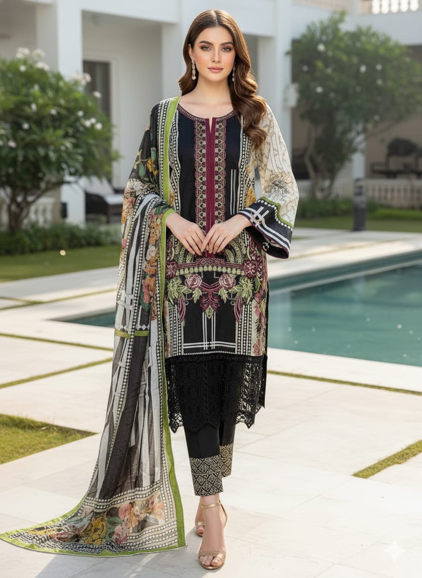 Luxury Embroidered 2PC Lawn Ready To Ship