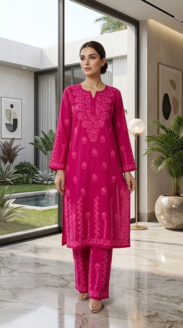 Lucknow 2pc Embroidered Co-Ord Set