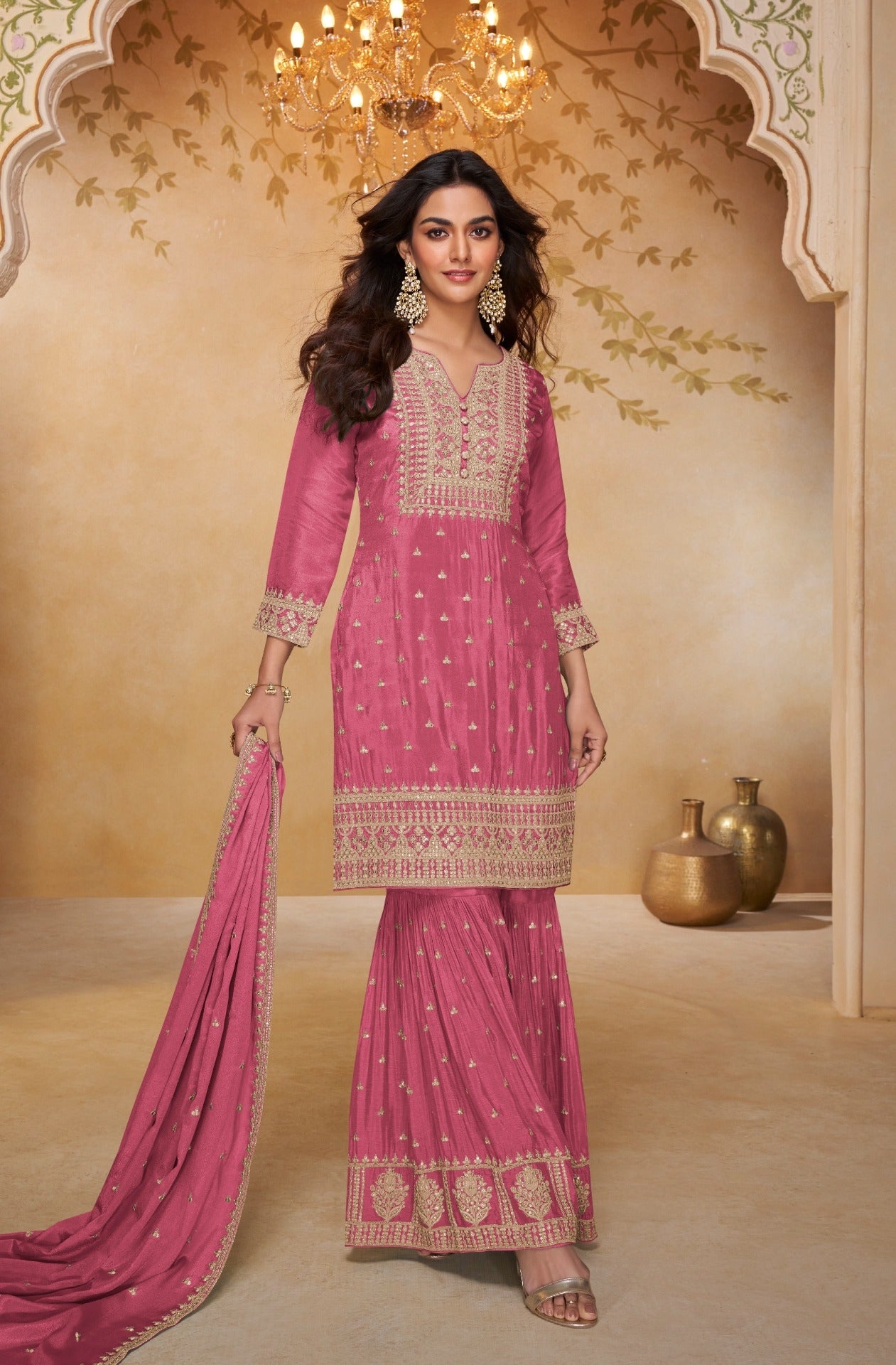 Zeeya Chinon Silk Suit