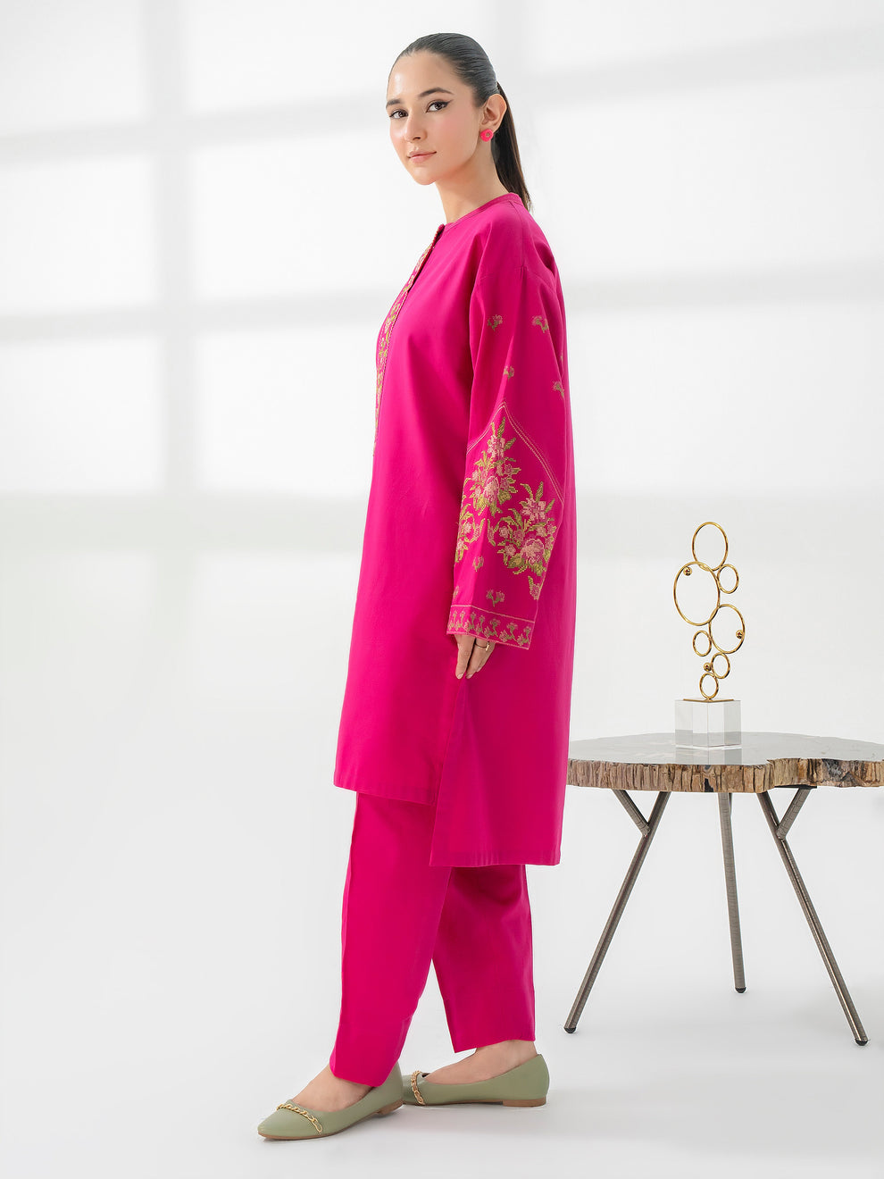2 Piece Khaddar Suit-Embroidered By Limelight