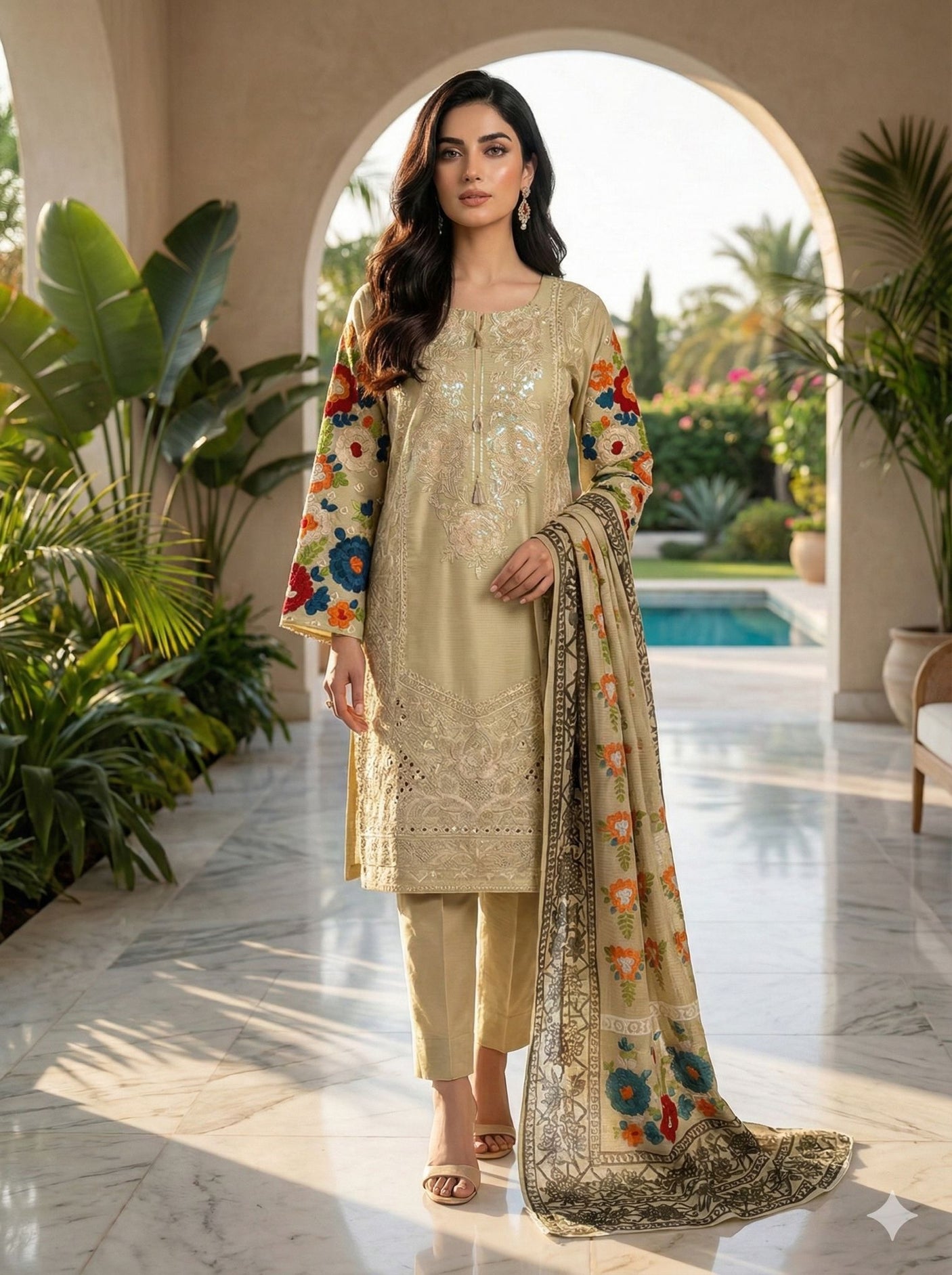 Luxury Embroidered lawn Ready To Ship