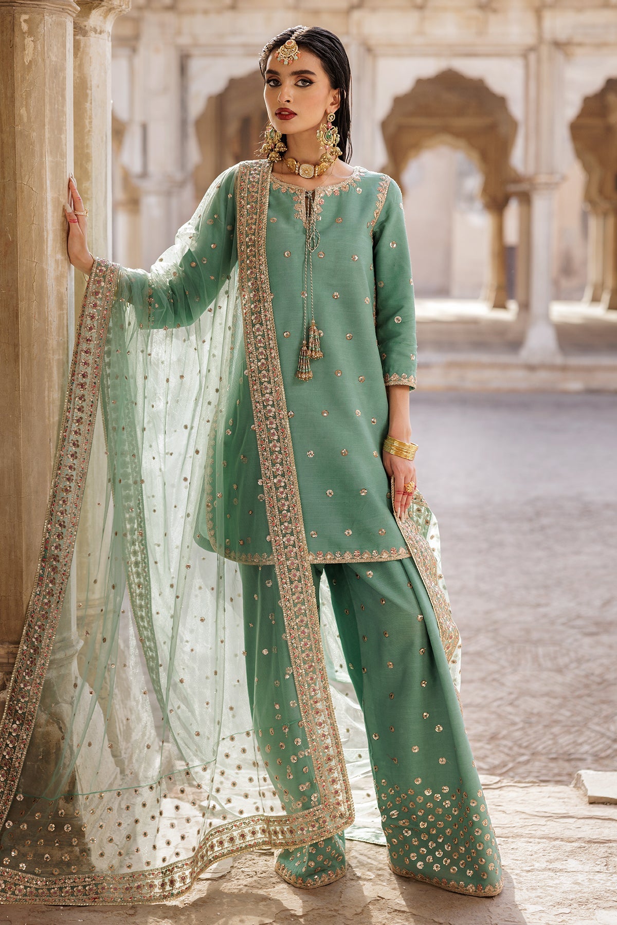 Charizma Embroidered Raw-Silk Suit