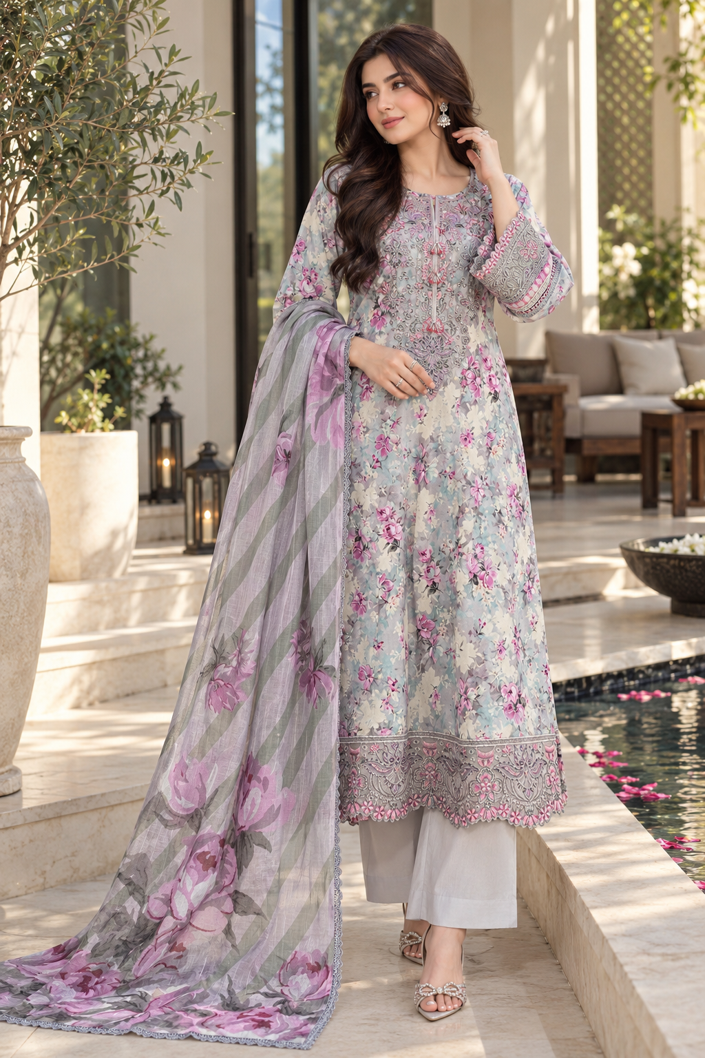 Munira Designers Embroidered Lawn