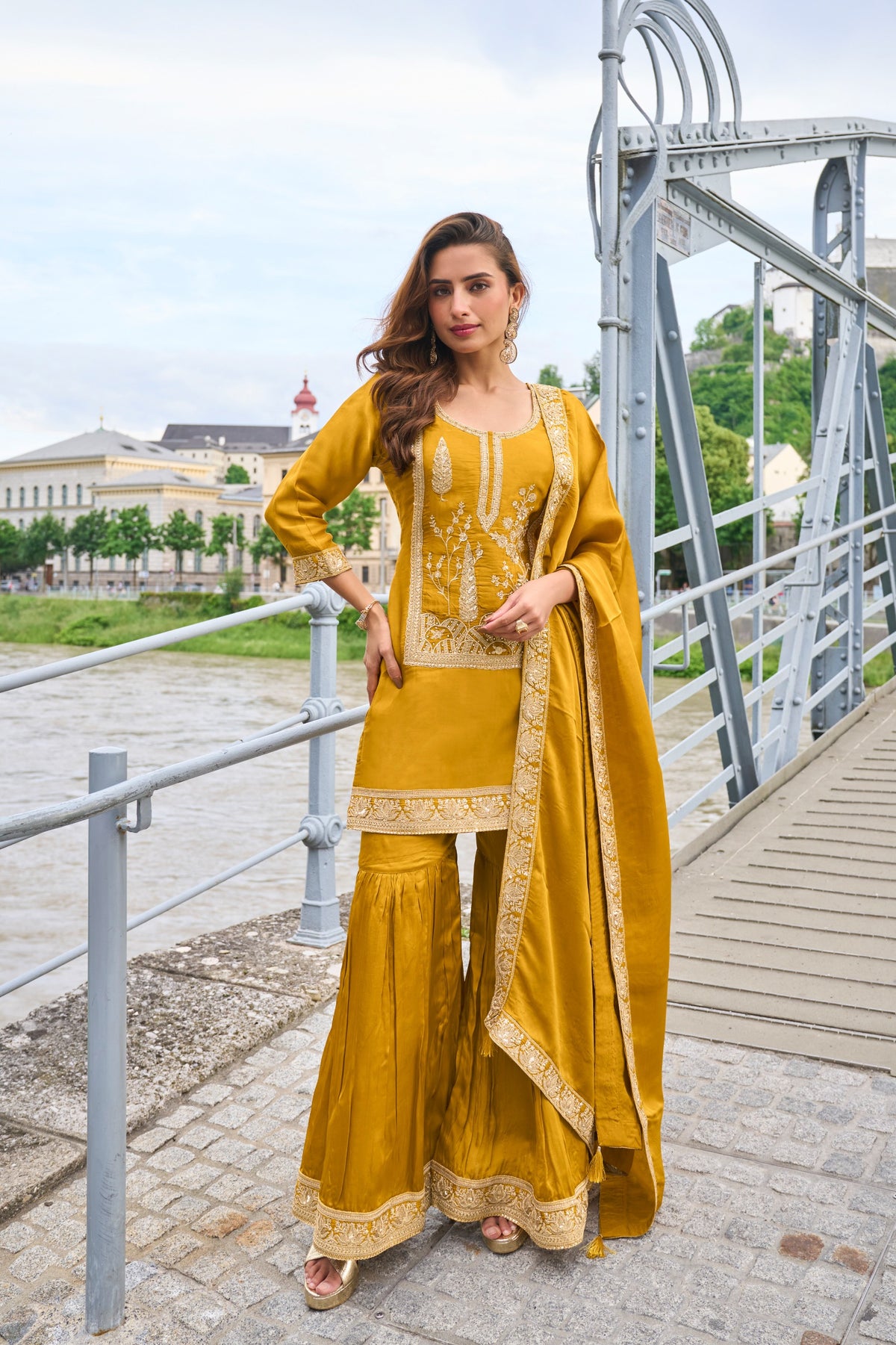 Pure Slik Sharara Suit