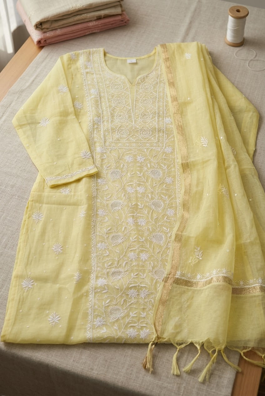 Mul Mul Chanderi Chikankari
