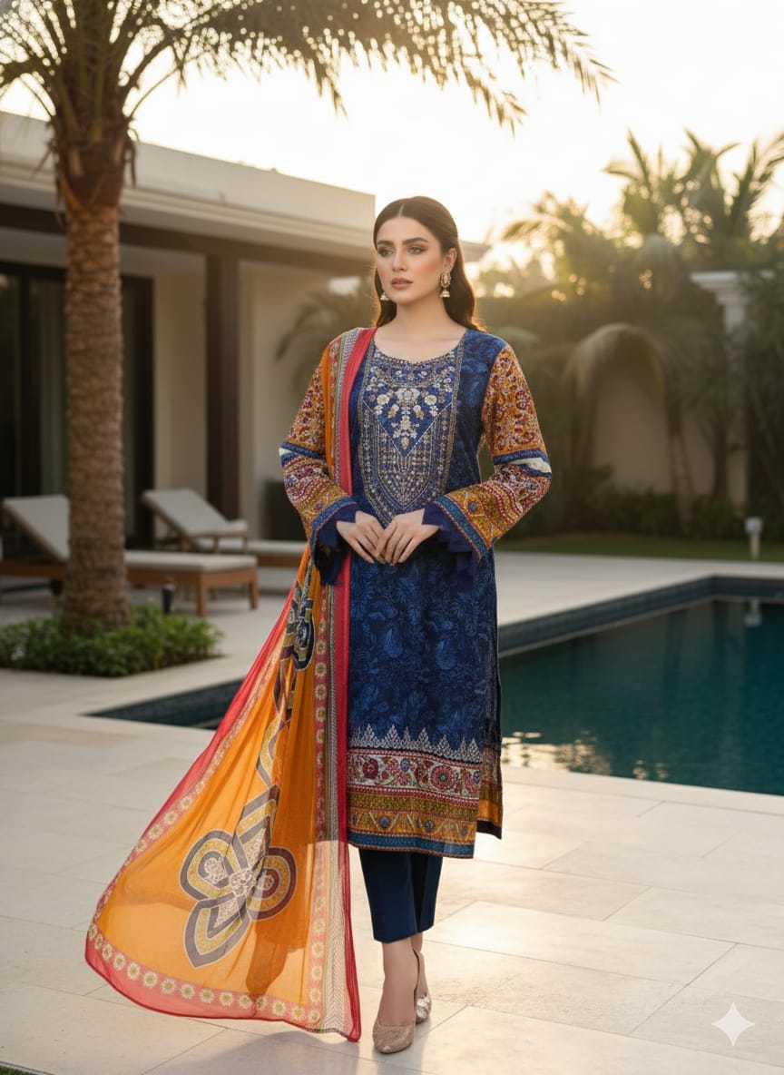 Luxury Embroidered lawn Ready To Ship
