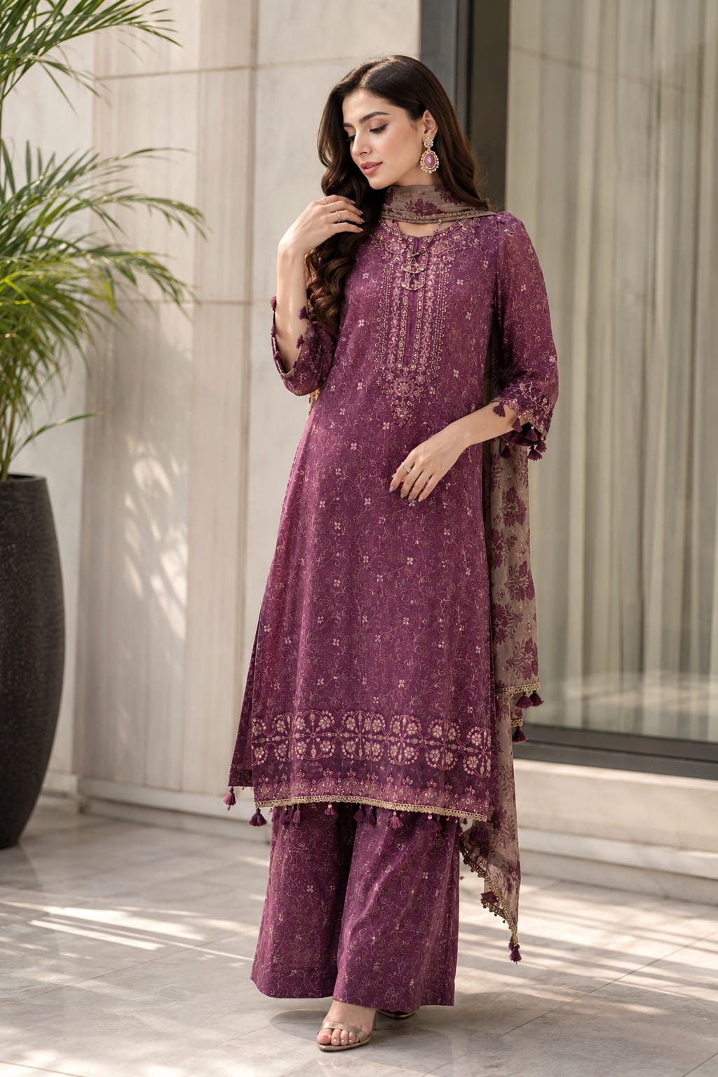 Sapphire Embroidered Premium Suit